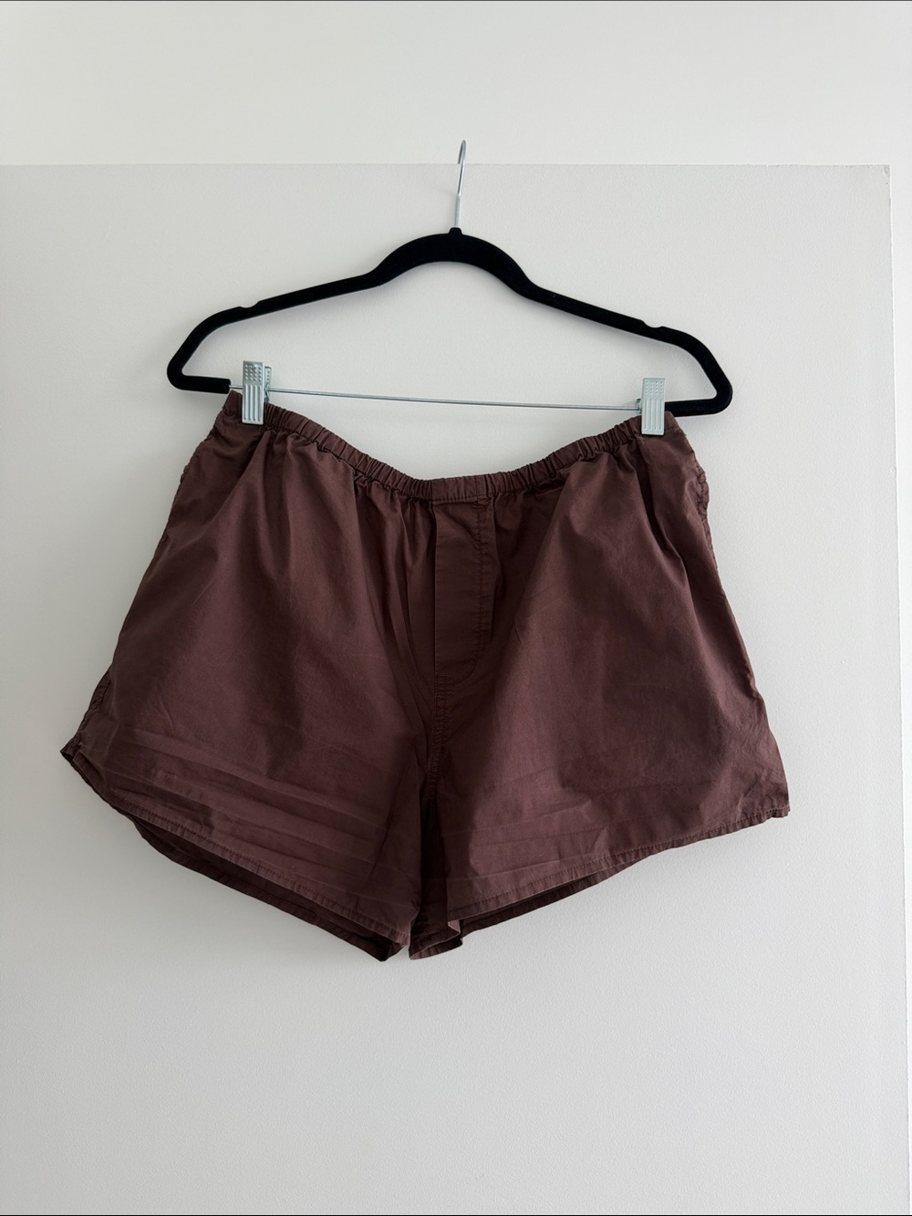 Casual Elastic-Waist Brown Bermuda Shorts